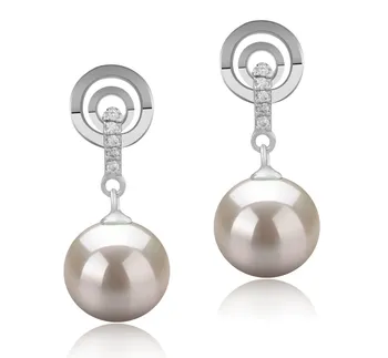 8-9mm Água doce Conjunto de brincos em Madonna Branco