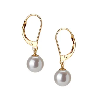 7-8mm Água doce Conjunto de brincos em Marcella Branco