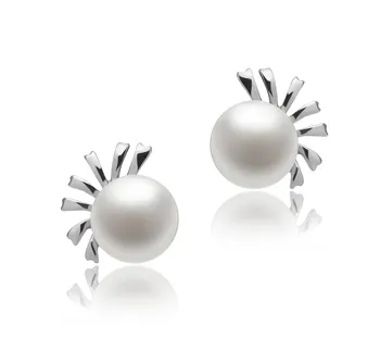 7-8mm Água doce Conjunto de brincos em Marissa Branco