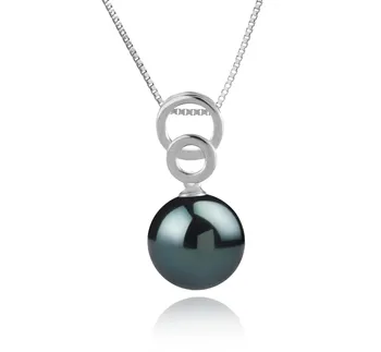 12-13mm taitiano Pingente em Marlo Preto