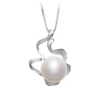 12-13mm Água doce Pingente em Oceane Branco
