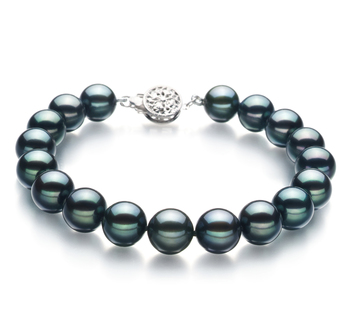 8-8.5mm Akoya japonesa Pulseira em Preto