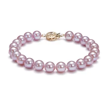 7.5-8mm Água doce Pulseira em Lavanda