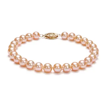 6-7mm Água doce Pulseira em Rosa