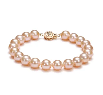 8.5-9mm Água doce Pulseira em Rosa
