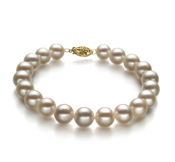 8.5-9mm Água doce Pulseira em Branco