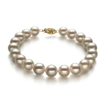 8.5-9mm Água doce Pulseira em Branco