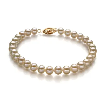 5-5.5mm Água doce Pulseira em Branco