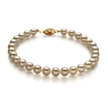 5-5.5mm Água doce Pulseira em Branco
