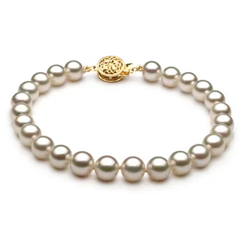 6.5-7mm Akoya japonesa Pulseira em Branco