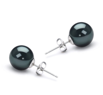 8.5-9mm Akoya japonesa Conjunto de brincos em Preto