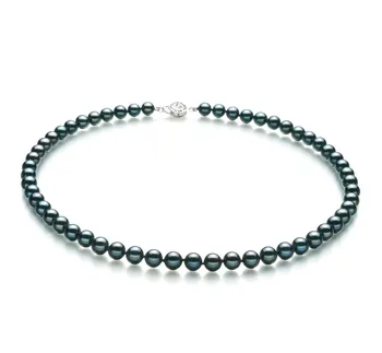 6.5-7mm Akoya japonesa Colar em Preto