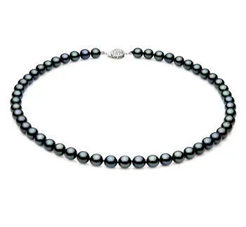 7-7.5mm Akoya japonesa Colar em Preto