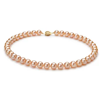 8.5-9mm Água doce Colar em Rosa
