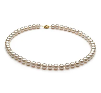 7.5-8.5mm Água doce Colar em Branco