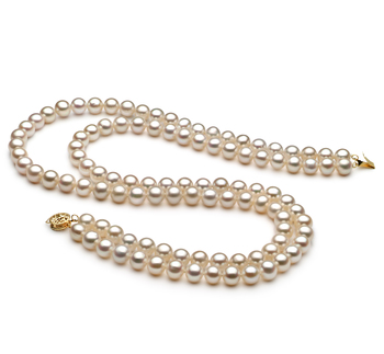 7.5-8.5mm Água doce Colar em Branco