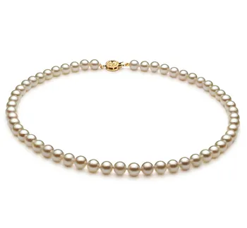6-7mm Akoya japonesa Colar em Branco