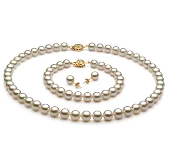 7.5-8mm Akoya japonesa Definir em Branco