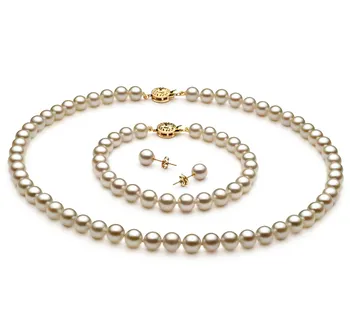 6.5-7mm Akoya japonesa Definir em Branco