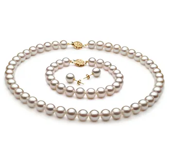 8-9mm Akoya japonesa Definir em Branco