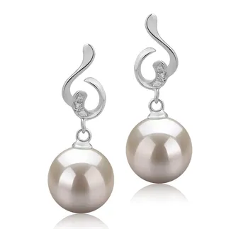 8-9mm Água doce Conjunto de brincos em Priscilla Branco