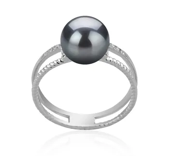 8-9mm Akoya japonesa Anel em Rahara Preto