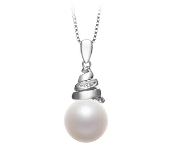 10-11mm Água doce Pingente em Romola Branco 10-11mm Água doce Pingente em Romola Branco
