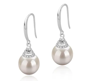 10-11mm Água doce Conjunto de brincos em Roxanne Branco