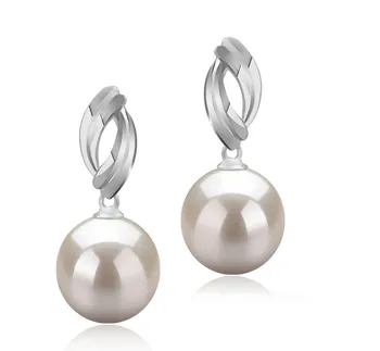 9-10mm Água doce Conjunto de brincos em Exclusivo Branco