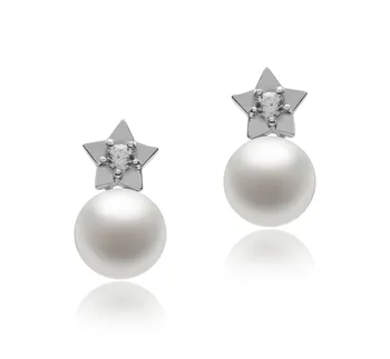 7-8mm Água doce Conjunto de brincos em Estrela Branco