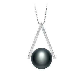 12-13mm Água doce Pingente em Triângulo Preto