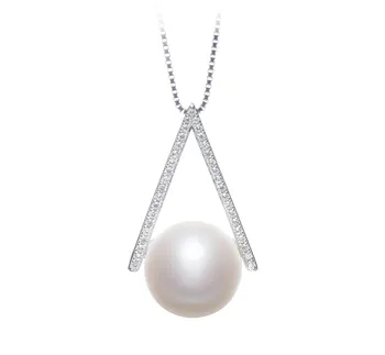 12-13mm Água doce Pingente em Triângulo Branco