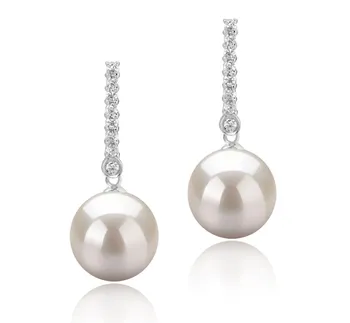 10-11mm Água doce Conjunto de brincos em Verna Branco