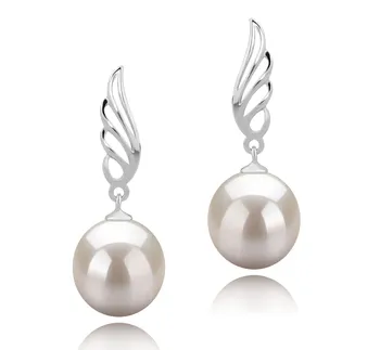 9-10mm Água doce Conjunto de brincos em Asa Branco
