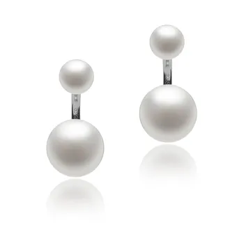 6-11mm Água doce Conjunto de brincos em Zelda Branco